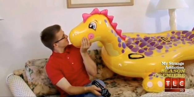 Mark my strange addiction: Man In Love With Inflatable Animals